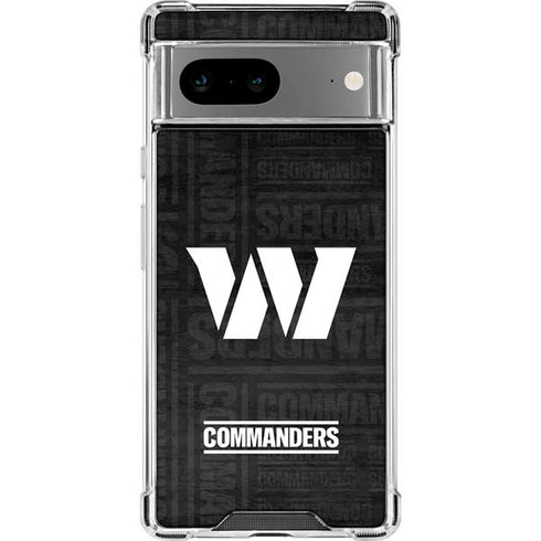 NFL Washington Commanders Black and White Google Pixel 7a Clear Case